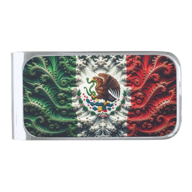 Mexico in Abstraction Silver Finish Money Clip (Front)