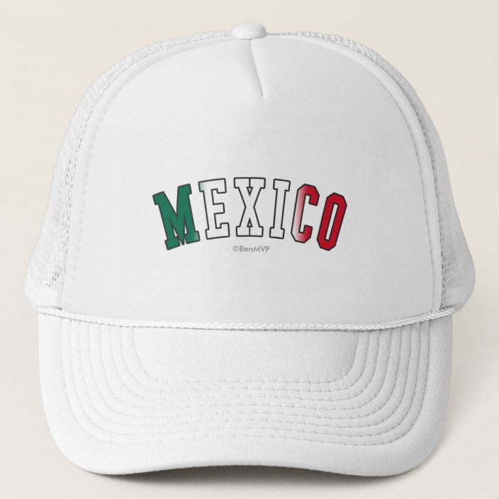 Mexico in National Flag Colors Mesh Hat