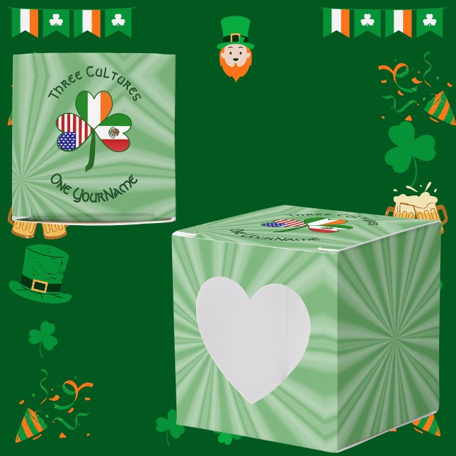 Mexico Ireland USA Shamrock Flag Favor Boxes (Creator Uploaded)