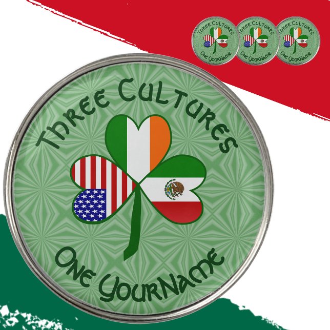 Mexico Ireland USA Shamrock Flag Golf Ball Marker (Creator Uploaded)