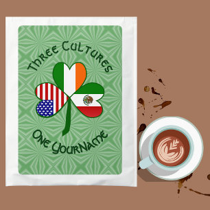 Mexico Ireland USA Shamrock Flag Tea Bag Drink Mix