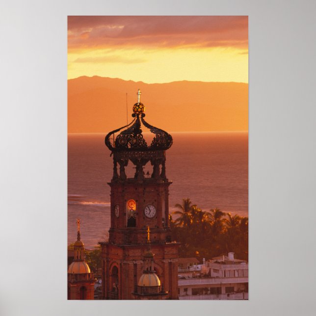 Mexico, Jalisco, Puerto Vallarta. Church tower Poster (Front)