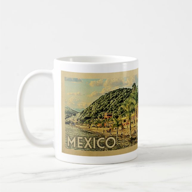 Mexico Lake Chapala Vintage Travel Coffee Mug (Left)