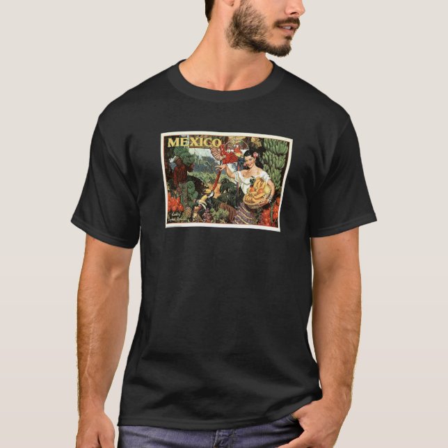 Mexico Land Of Tropical Splendor 1940s Travel Retr T-Shirt (Front)