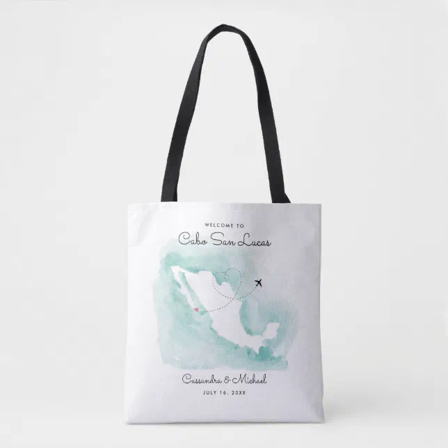Mexico Map | Cabo | Destination Wedding Welcome Tote Bag | Zazzle
