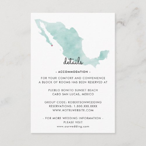 Mexico Map  Cabo  Details Enclosure Card