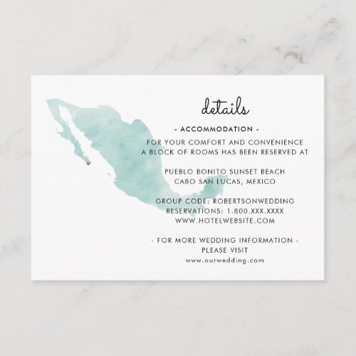 Mexico Map  Cabo  Details Enclosure Card