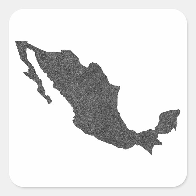 Mexico Map Design With Hidden Borders Square Sticker (Front)