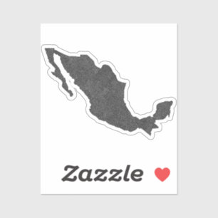 Mexico Map Design With Hidden Borders Sticker