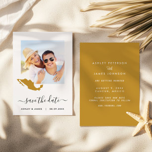 Mexico Map Photo Wedding Save the Date Card