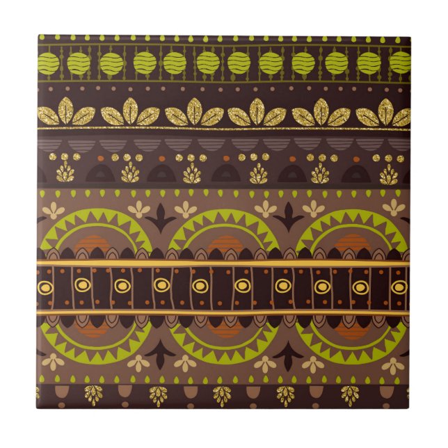 Mexico Mayan Tribal Art Ceramic Tile (Front)