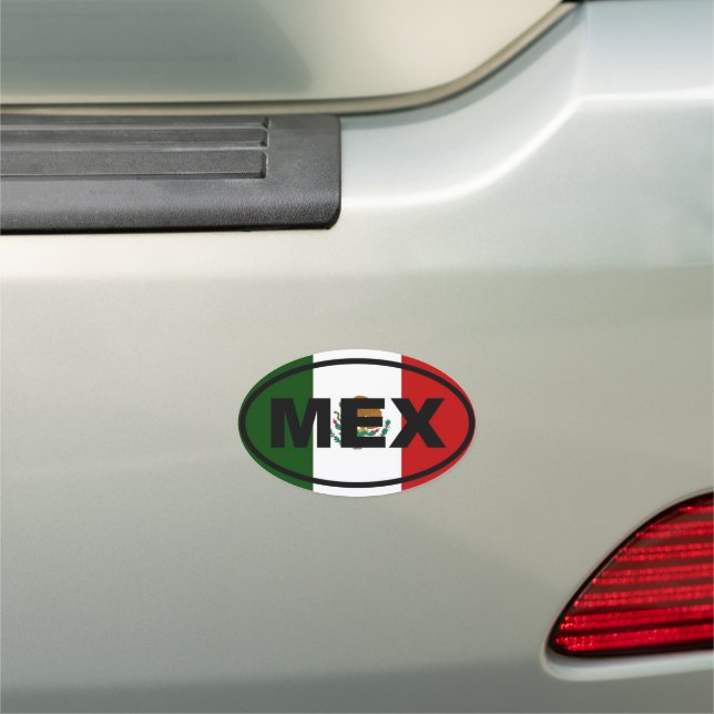 Mexico MEX Oval Car Magnet (In Situ)