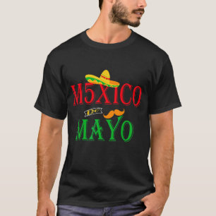 Mexico Mexican 5 De Mayo Taco Sombrero Mustache Le T-Shirt