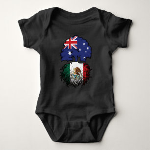Mexico Mexican Australian Australia Tree Roots Baby Bodysuit