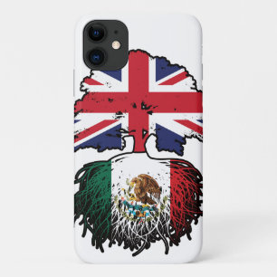 Mexico Mexican British UK Tree Roots Flag iPhone 11 Case