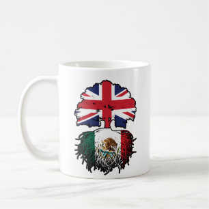 Mexico Mexican British UK Tree Roots Flag Coffee Mug
