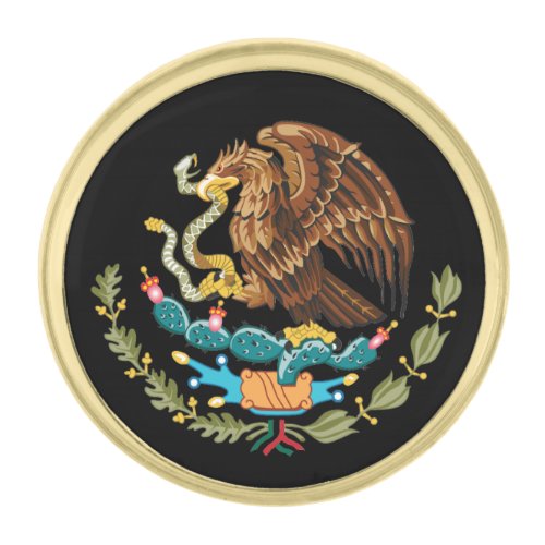 Mexico  Mexican Coat of Arms Flag  business Gold Finish Lapel Pin