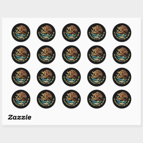 Mexico  Mexican Eagle coat of arms  flag  Classic Round Sticker