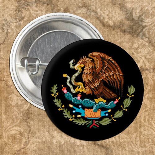 Mexico  Mexican Eagle coat of arms  flag fashion Button