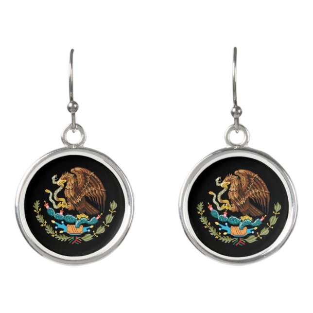 Mexico & Mexican Eagle coat of arms / flag fashion Earrings (Front)