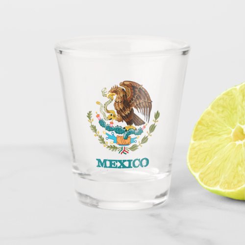 Mexico  Mexican Eagle coat of arms flag  party Shot Glass