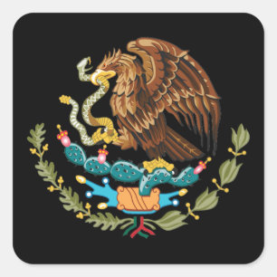 Mexico & Mexican Eagle coat of arms / flag Square Sticker