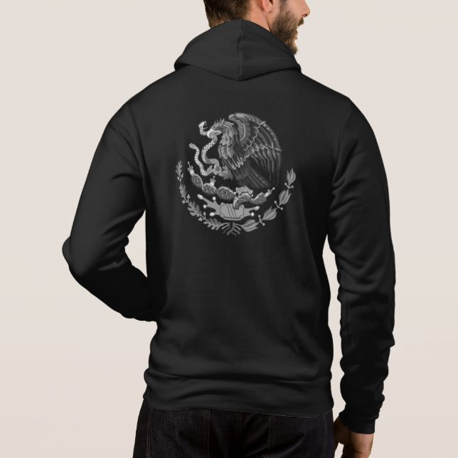 Mexico & Mexican Eagle emblem, flag fashion /black Hoodie (Back)