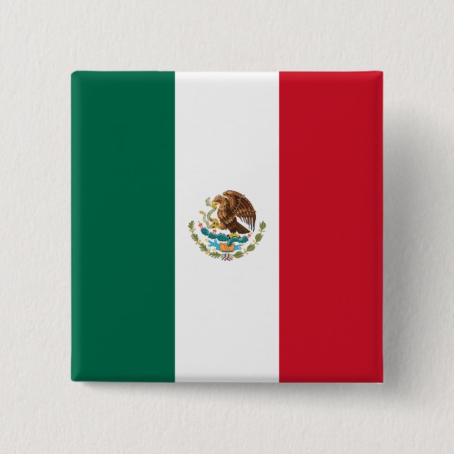 Mexico (Mexican) Flag Button (Front)