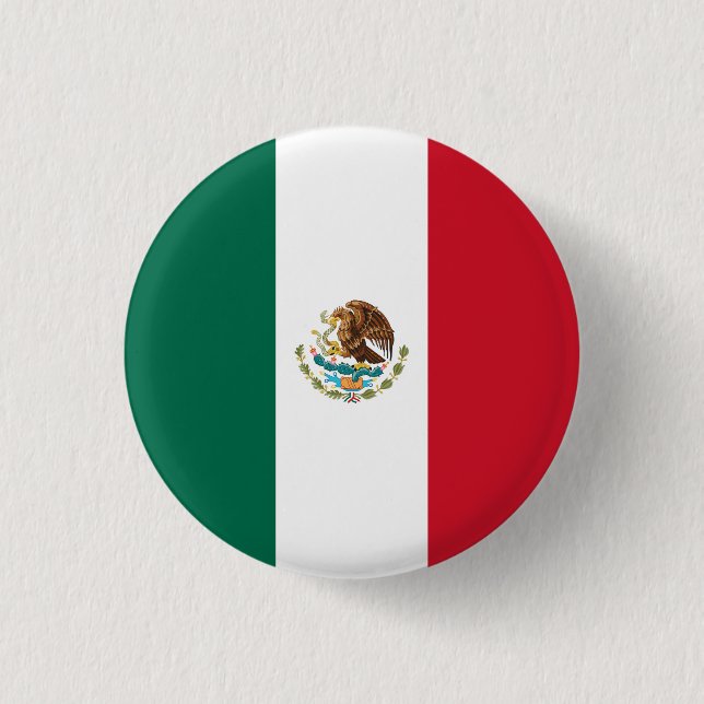 Mexico (Mexican) Flag Button (Front)