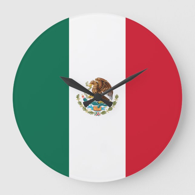 Mexico (Mexican) Flag Large Clock (Front)