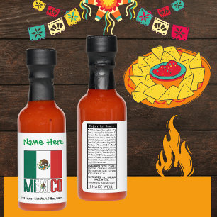 Mexico Mexican Flag Personalization Green Name Hot Sauces