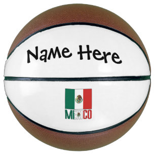 Mexico Mexican Flag Personalized Basketball