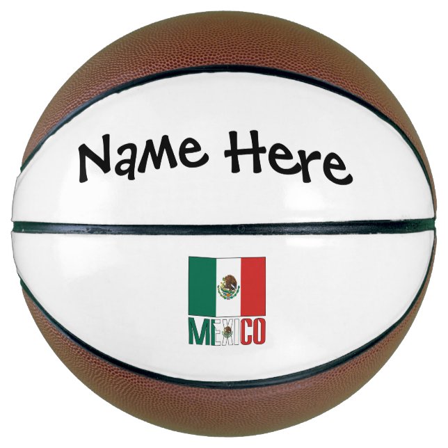 Mexico Mexican Flag Personalized  Basketball (Front)