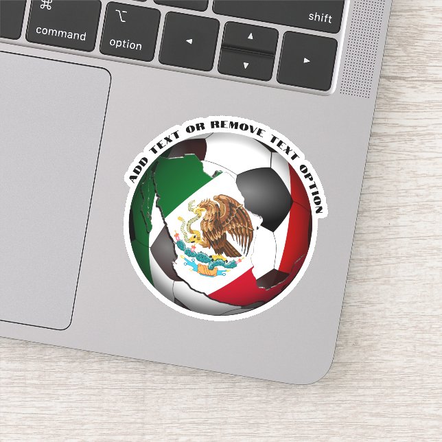 Mexico Mexican Flag Soccer Ball  Sticker (Detail)