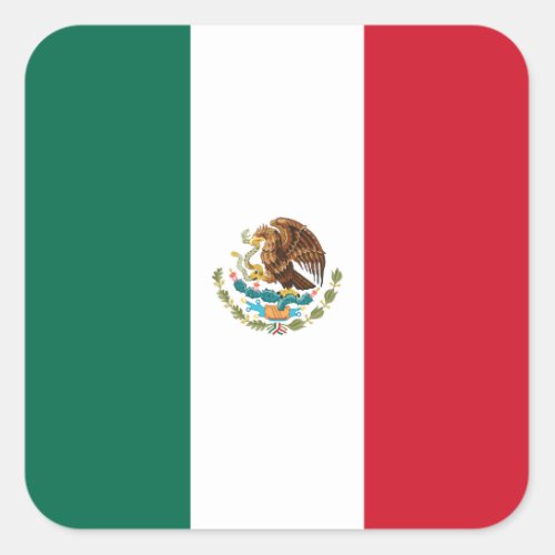 Mexico Mexican Flag Square Sticker
