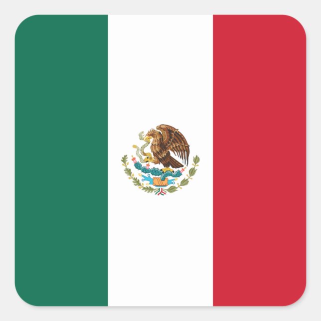Mexico (Mexican) Flag Square Sticker (Front)