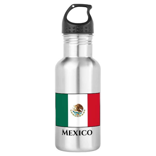 Mexico (Mexican) Flag Stainless Steel Water Bottle (Front)