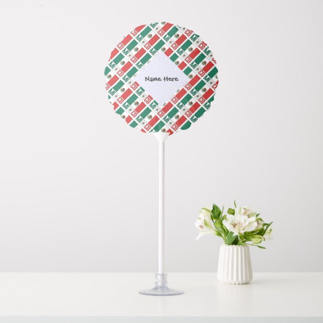 Mexico Mexican Flag Tiled Personalized Name Balloon (In SItu)