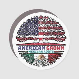 Mexico Mexican US American USA United States Tree Car Magnet