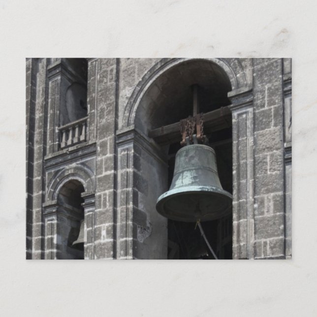 Mexico, Mexico City, Zocalo. The Bell Towers Postcard (Front)