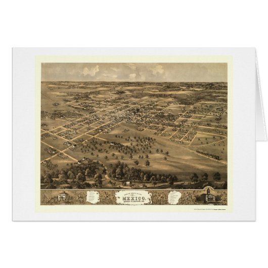 Mexico, MO Panoramic Map - 1869 Cards (Front Horizontal)