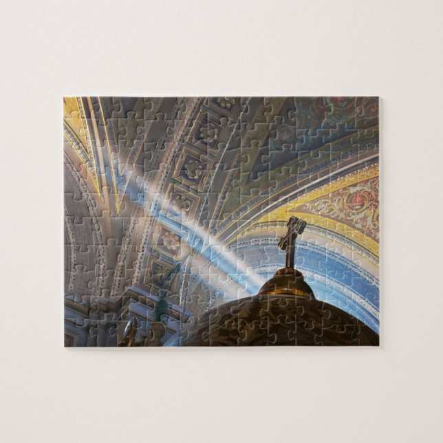 Mexico, Morelia. Sun's rays penetrate interior Jigsaw Puzzle (Horizontal)