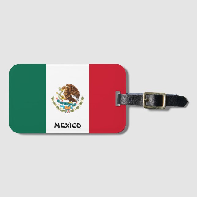 Mexico National Flag Patriotic Luggage Tag (Front Horizontal)