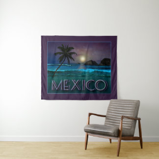 Mexico Night at the Beach Tapestry