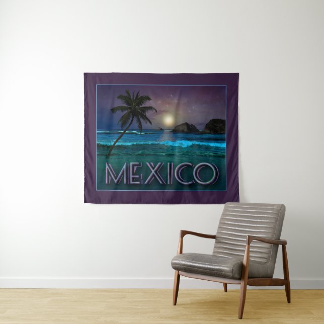 Mexico Night at the Beach Tapestry (In Situ (Horizontal))