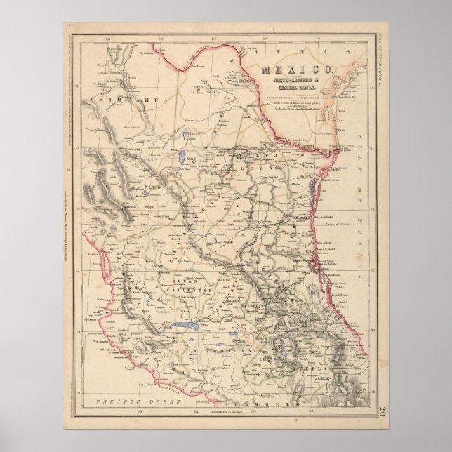 Mexico Northeastern and Central States Poster (Front)