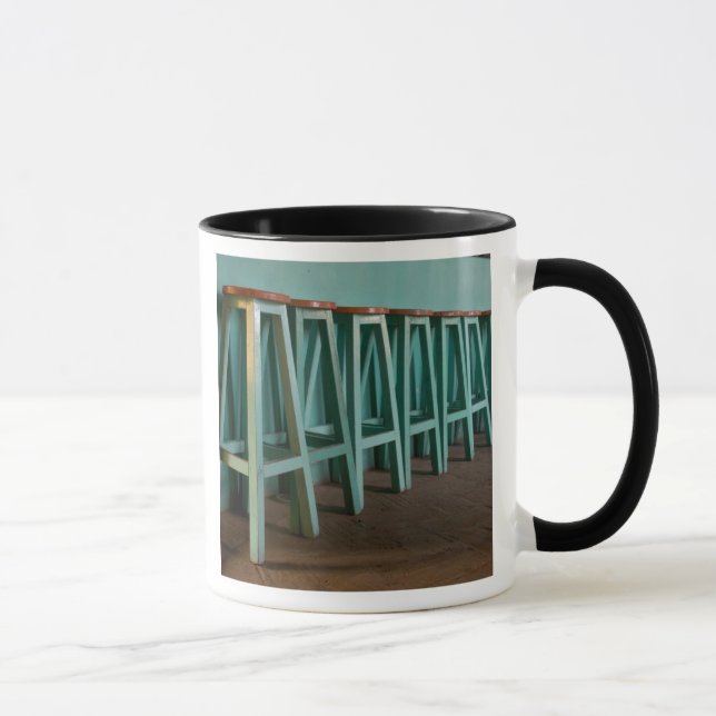 Mexico, Oaxaca, Green Bar Stools line wall Mug (Right)