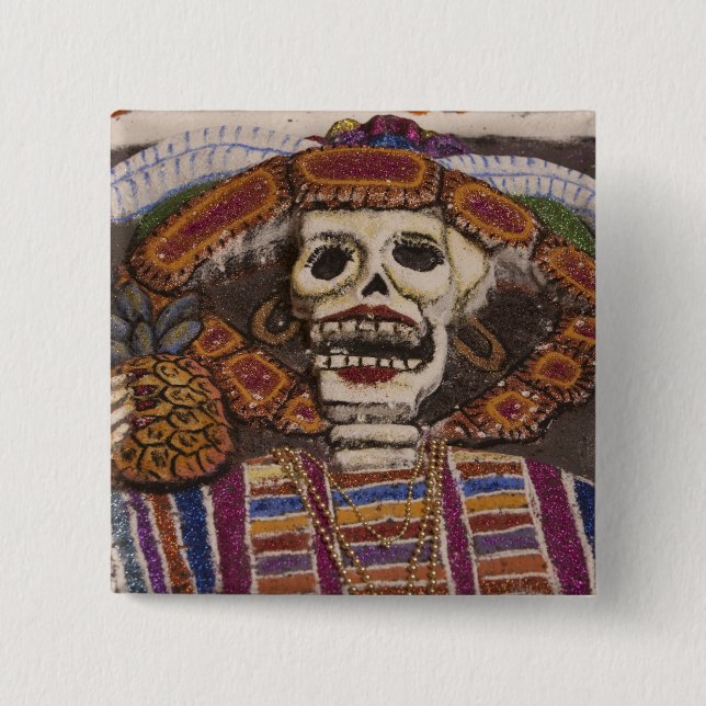 Mexico, Oaxaca. Sand tapestry (tapete de arena) Button (Front)