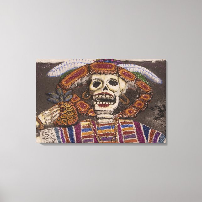 Mexico, Oaxaca. Sand tapestry (tapete de arena) Canvas Print (Front)