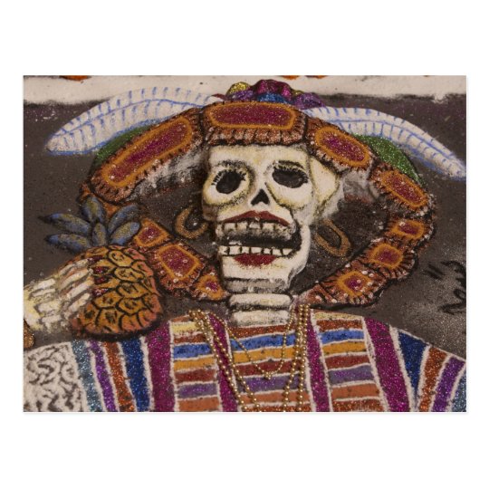 Mexico, Oaxaca. Sand tapestry (tapete de arena) Postcard